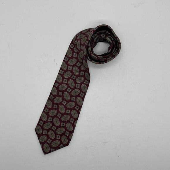 Givenchy Monsieur Men's Red Patterned Silk from Italy Tie - Picture 1 of 3
